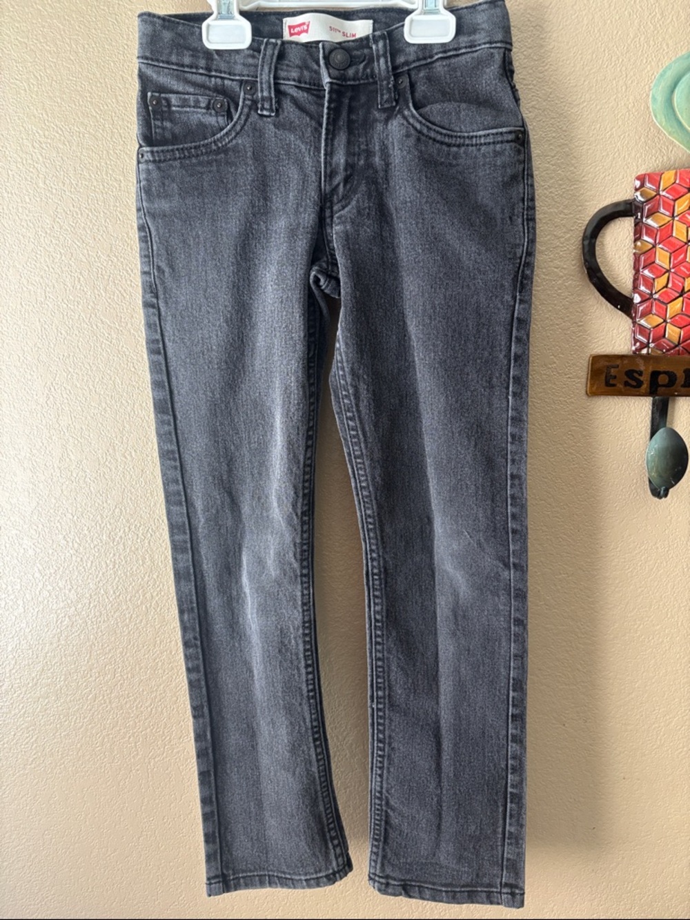 Levi's Washed Black Straight Leg Jeans